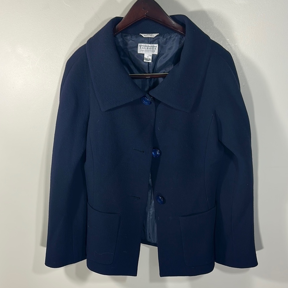 Vintage Talbots Blue Tailored Blazer with Notched Lapel‎